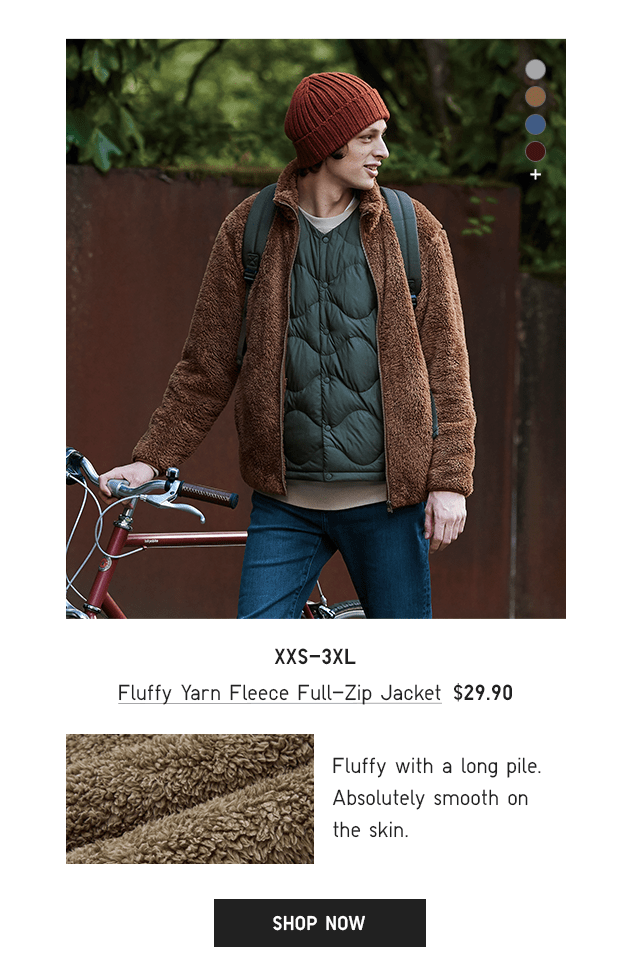 PDP4 - MEN FLUFFY YARN FLEECE FULL-ZIP JACKET