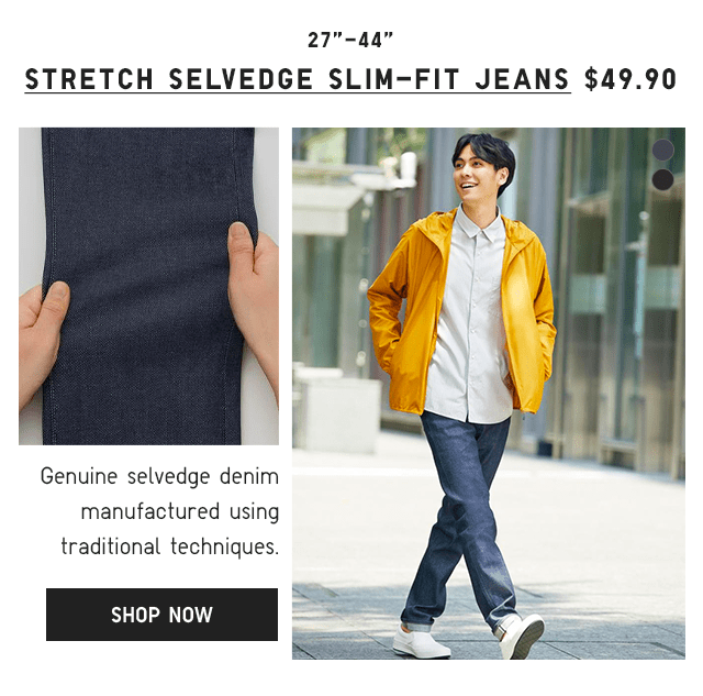 PDP5 - MEN STRETCH SELVEDGE SLIM-FIT JEANS