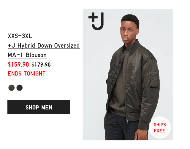 PDP4 - MEN +J HYBRID DOWN OVERSIZED MA-1 BLOUSON