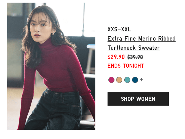 PDP1 - WOMEN EXTRA FINE MERINO RIBBED TURTLENECK SWEATER
