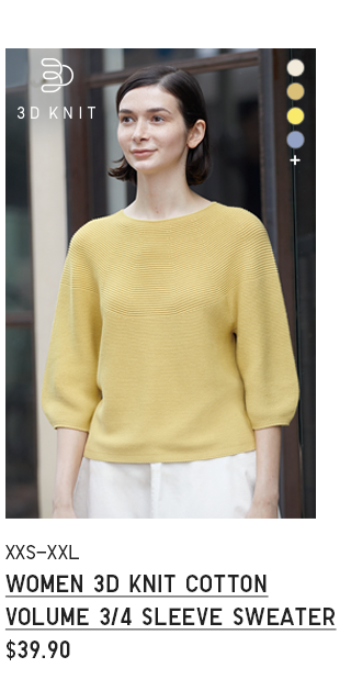 PDP 8 - WOMEN 3D KNIT COTTON VOLUME 3/4 SLEEVE SWEATER