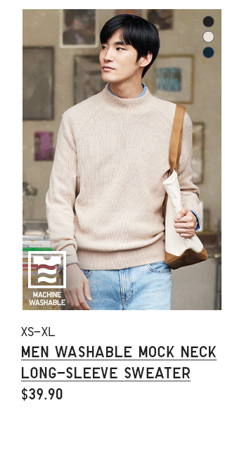 PDP 9 - MEN WASHABLE MOCK NECK LONG-SLEEVE SWEATER