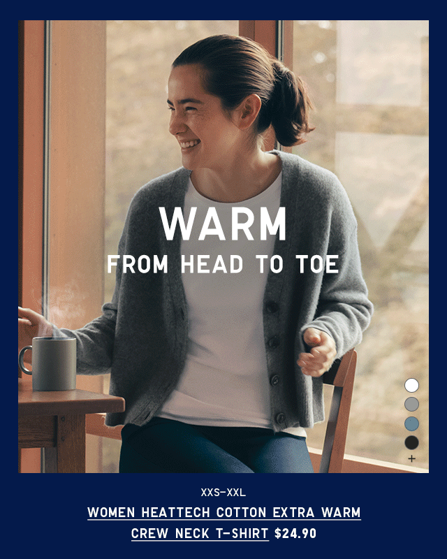 HERO - WOMEN HEATTECH COTTON  EXTRA WARM CREW NECK T-SHIRT