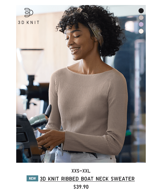 PDP2 - 3D KNIT RIBBED BOAT NECK SWEATER