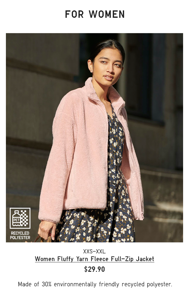 PDP1 - WOMEN FLUFFY YARN FLEECE FULL-ZIP JACKET