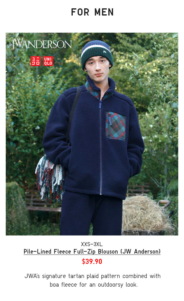 PDP3 - MEN PILE-LINED FLEECE FULL-ZIP BLOUSON (JW ANDERSON)