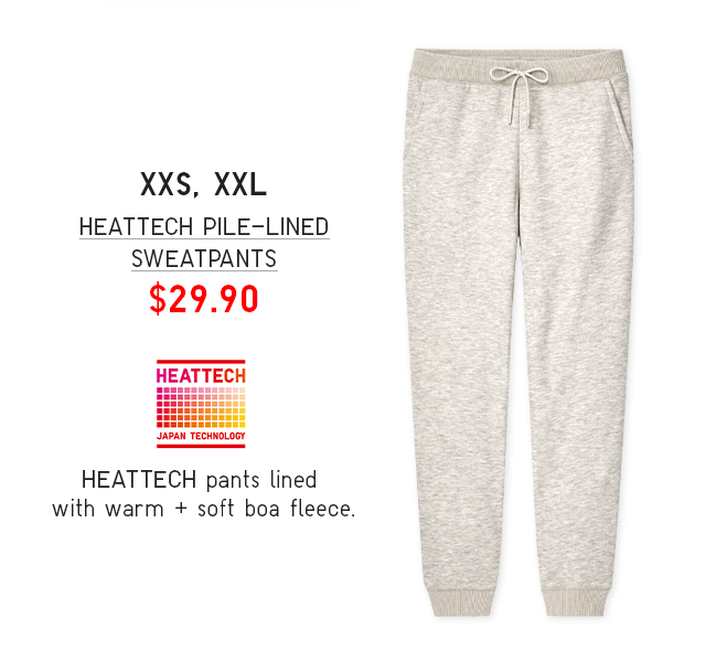 PDP2 - WOMEN HEATTECH PILE-LINED SWEATPANTS