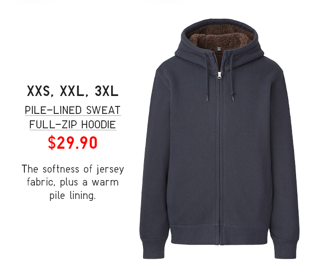 PDP4 - MEN PILE-LINED SWEAT FULL-ZIP HOODIE