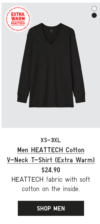PDP6 - MEN HEATTECH COTTON V-NECK T-SHIRT (EXTRA WARM)