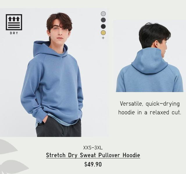 PDP4 - MEN STRETCH DRY SWEAT PULLOVER HOODIE