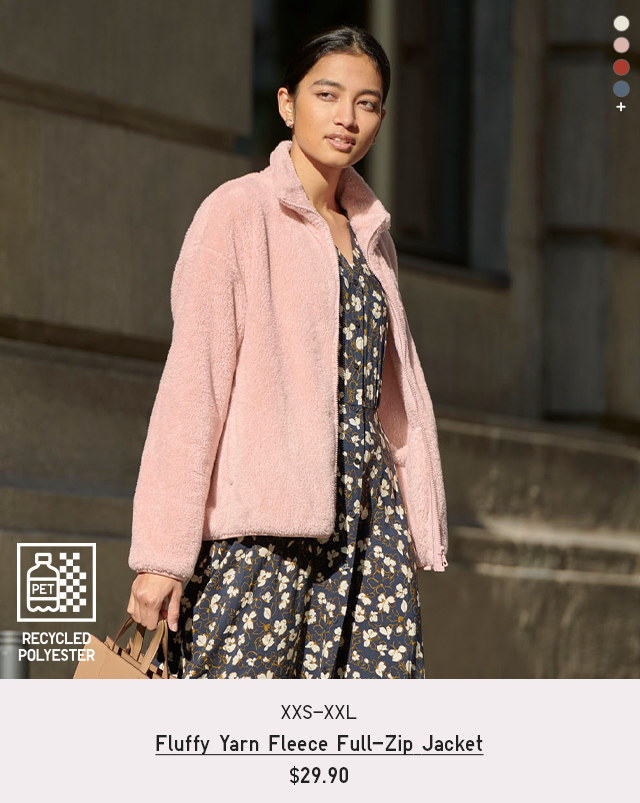 PDP1 - WOMEN FLUFFY YARN FLEECE FULL-ZIP JACKET