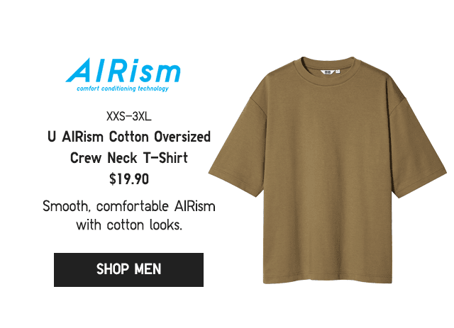 PDP6 - MEN U AIRISM COTTON OVERSIED CREW NECK T-SHIRT