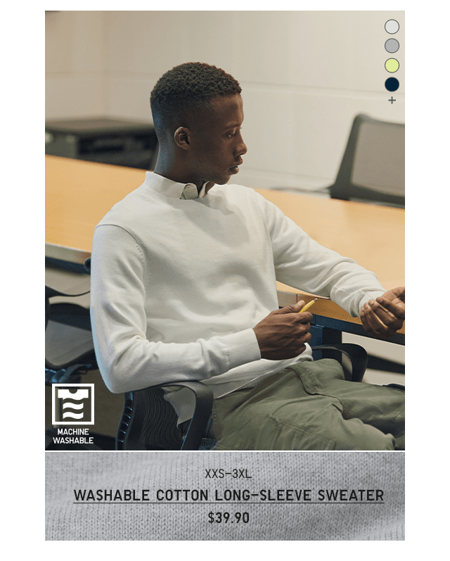 PDP6 - MEN WASHABLE COTTON LONG-SLEEVE SWEATER