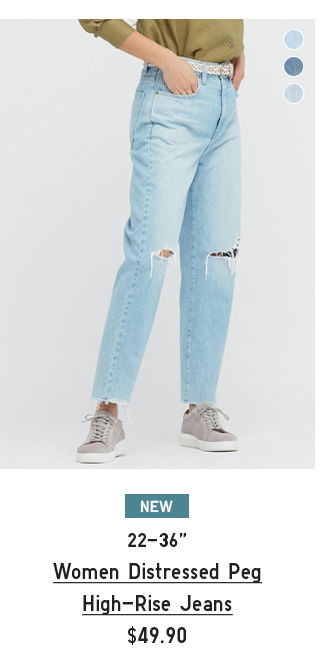 PDP3 - WOMEN DISTRESSED PEG TOP HIGH-RISE JEANS