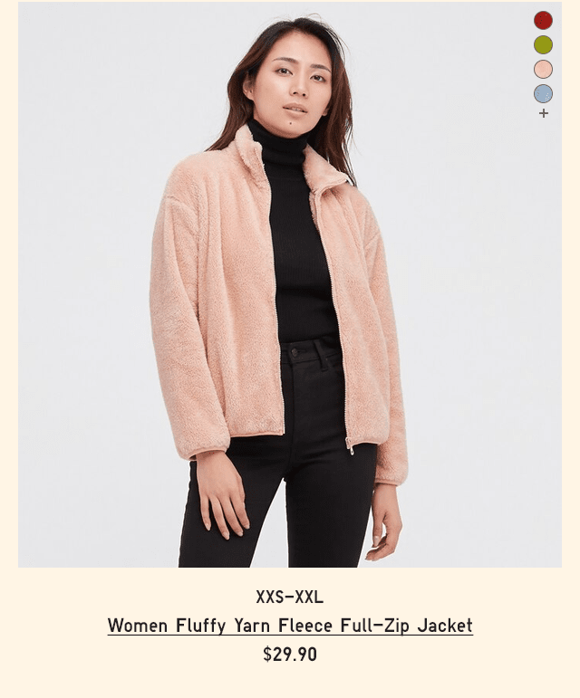 PDP5 - WOMEN FLUFFY YARN FLEECE FULL-ZIP JACKET