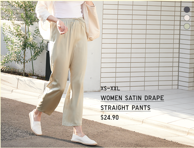 PDP5 - WOMEN SATIN DRAPE STRAIGHT PANTS