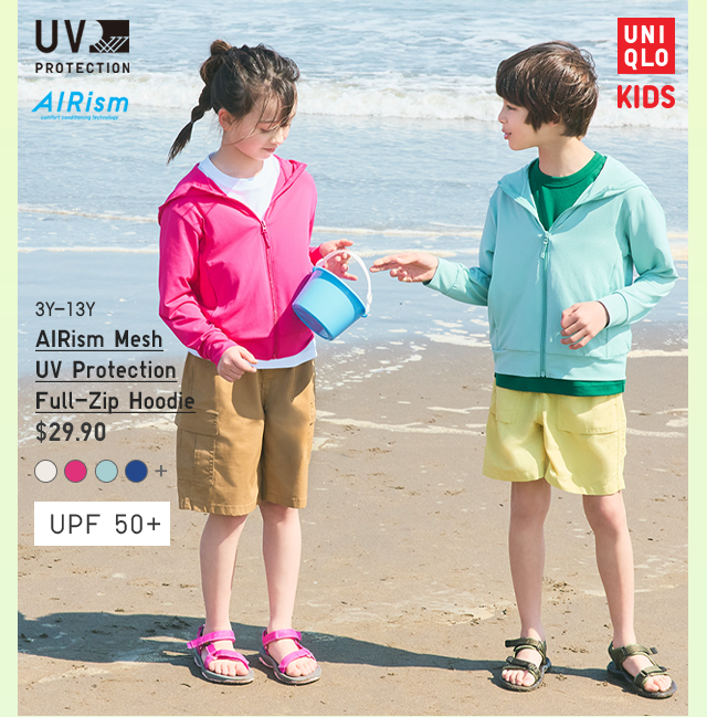 PDP5 - KIDS AIRISM MESH UV PROTECTION FULL-ZIP HOODIE