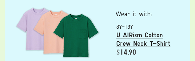 PDP6 - KIDS U AIRISM COTTON CREW NECK T-SHIRT