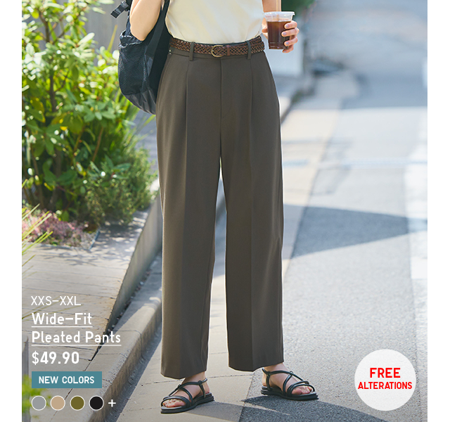 PDP5 - WIDE-FIT PLEATED PANTS