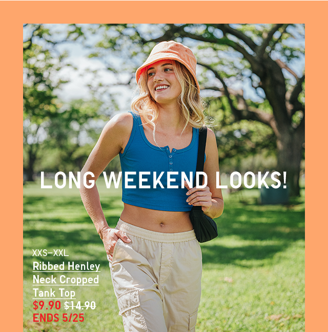 HERO 1 - WOMEN RIBBED HENLEY NECK CROPPED TANK TOP