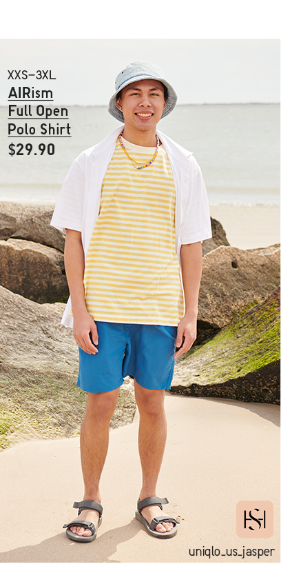 PDP14 - MEN AIRISM FULL OPEN POLO SHIRT