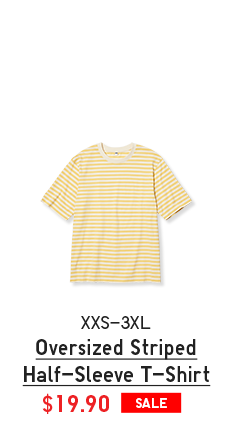 PDP15 - MEN OVERSIZED STRIPED HALF-SLEEVE T-SHIRT