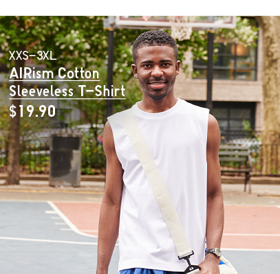 PDP3 - MEN AIRISM COTTON SLEEVELESS T-SHIRT
