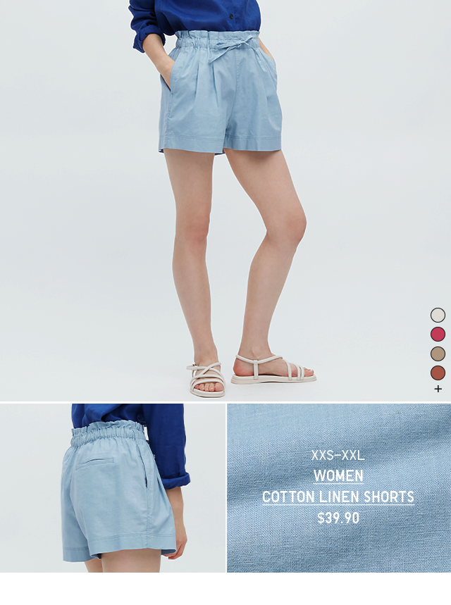 PDP1 - WOMEN COTTON LINEN SHORTS