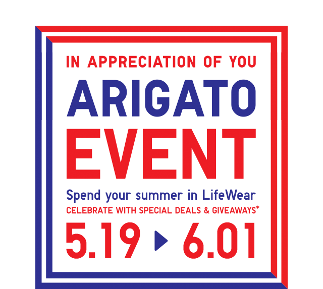 HERO 1 - ARIGATO EVENT 5.19 TO 6.01. CELEBRATE WITH SPECIAL DEALS AND GIVEAWAYS