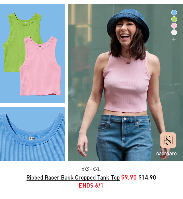 PDP2 - WOMEN RIBBED RACER BACK CROPPED TANK TOP