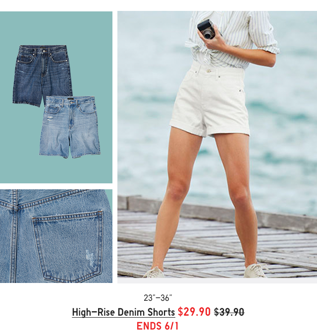 PDP4 - WOMEN HIGH-RISE DENIM SHORTS