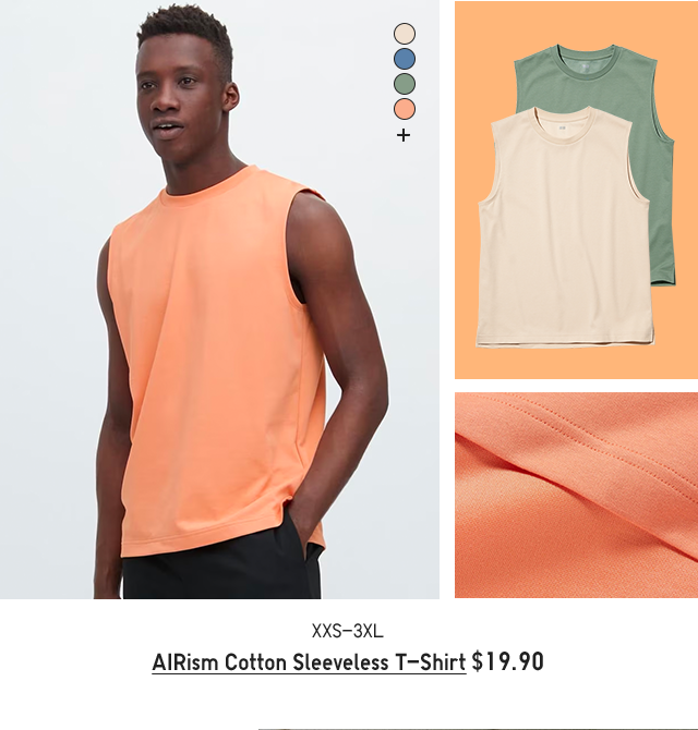 PDP5 - MEN AIRISM COTTON SLEEVELESS T-SHIRT