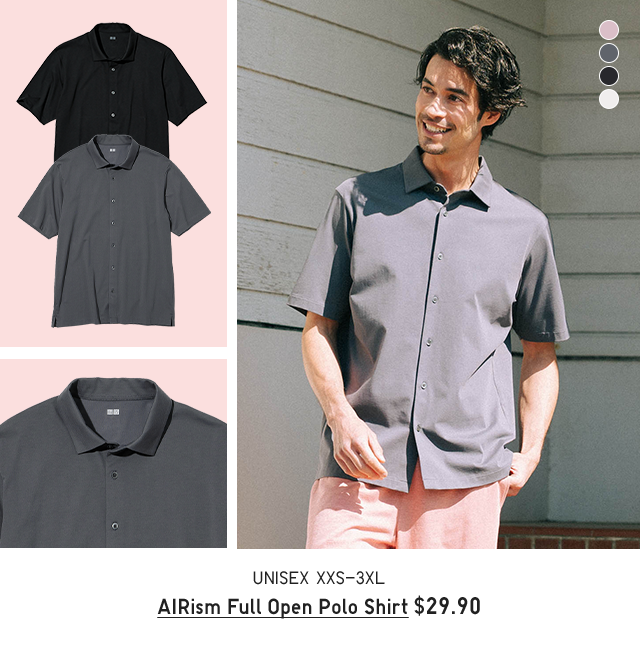 PDP6 - MEN AIRISM FULL OPEN POLO SHIRT