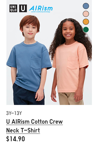 PDP9 - KIDS U AIRISM COTTON CREW NECK T-SHIRT
