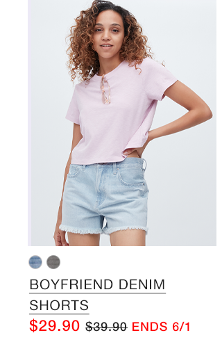 PDP 3 - WOMENS BOYFRIEND DENIM SHORTS