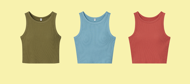 PDP3 - WOMEN RIBBED CROPPED SLEEVELESS BRA TOP