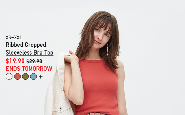 HERO 1 - WOMEN RIBBED CROPPED SLEEVELESS BRA TOP