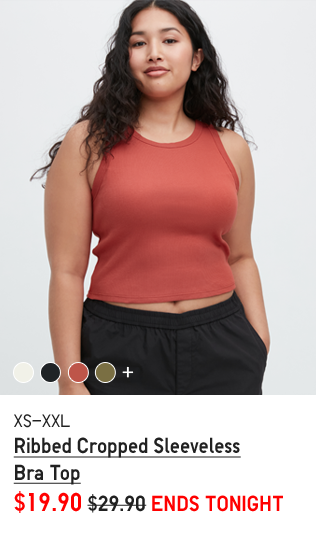 PDP1 - WOMEN RIBBED CROPPED SLEEVELESS BRA TOP