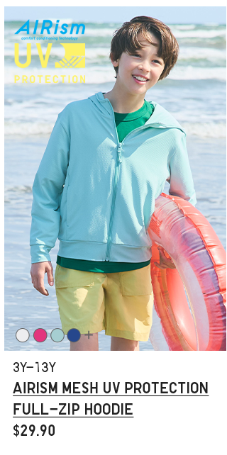 PDP9 - KIDS AIRISM MESH UV PROTECTION FULL-ZIP HOODIE