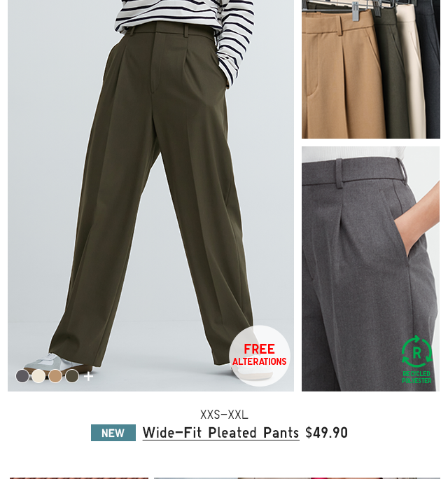 PDP1 - WOMEN WIDE-FIT PLEATED PANTS