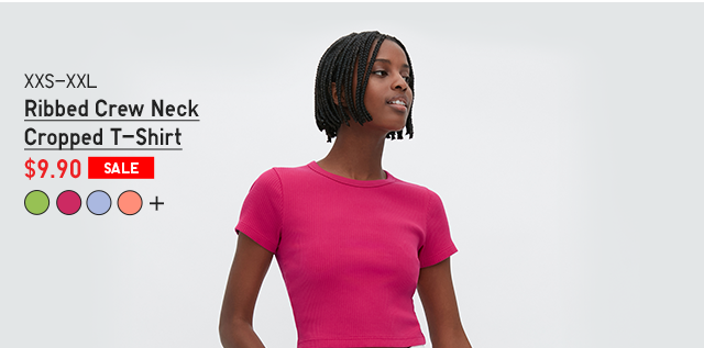 PDP5 - WOMEN RIBBED CREW NECK CROPPED T-SHIRT