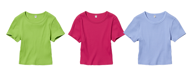 PDP7 - WOMEN RIBBED CREW NECK CROPPED T-SHIRT