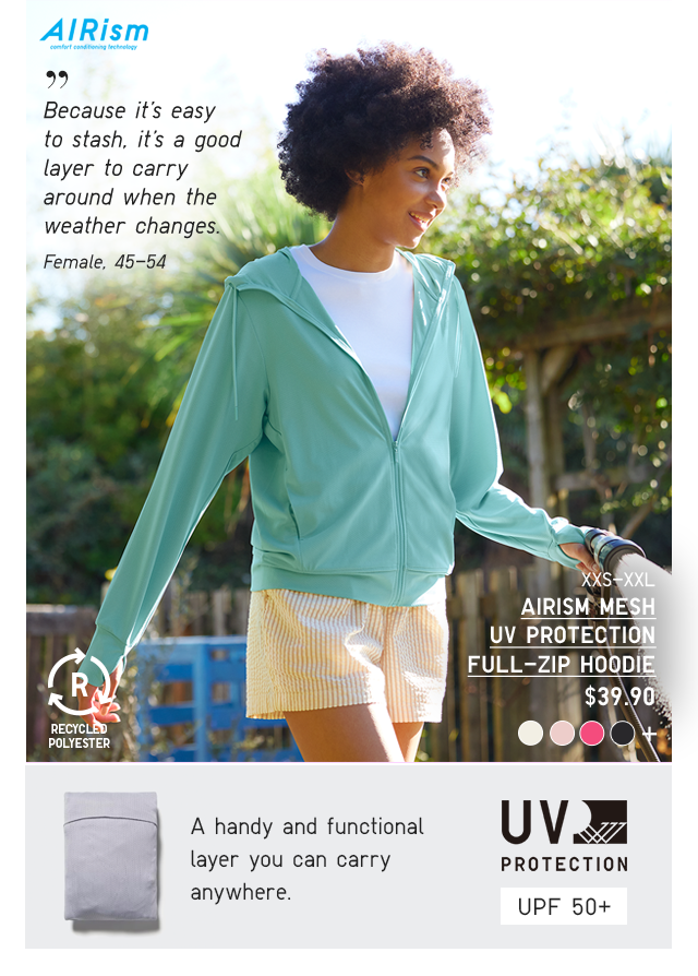 PDP 1 - AIRISM MESH UV PROTECTION FULL-ZIP HOODIE