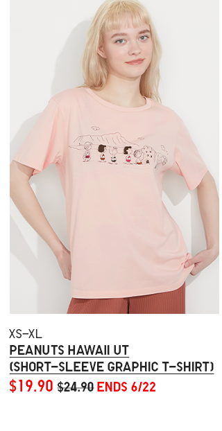 PDP 5 - PEANUTS HAWAII UT GRPAHIC T-SHIRT PINK
