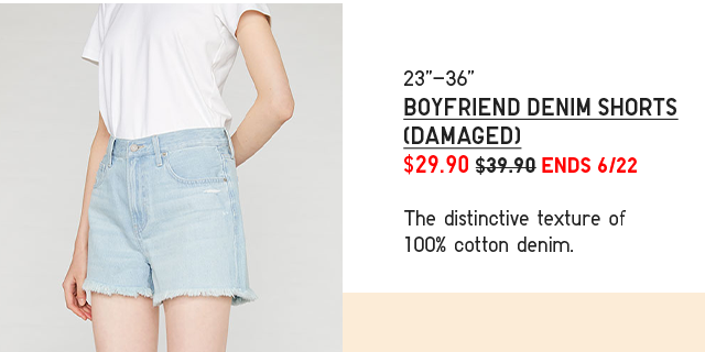 PDP1 - WOMEN BOYFRIEND DENIM SHORTS (DAMAGED)