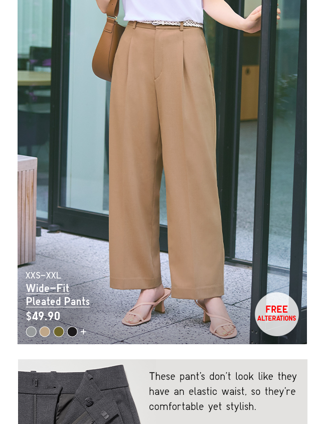 PDP4 - WOMEN WIDE-FIT PLEATED PANTS
