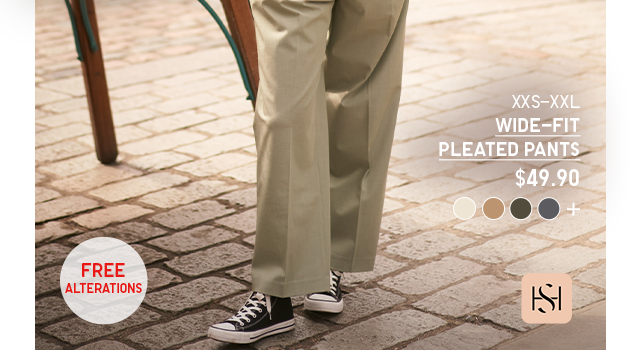 PDP 4 - WIDE-FIT PLEATED PANTS