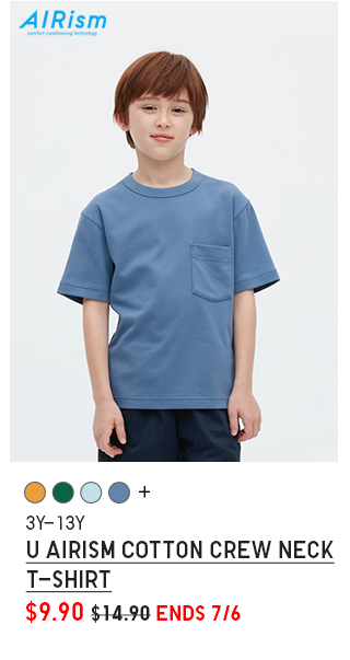 PDP 9 - K U AIRISM COTTON CREW NECK T-SHIRT