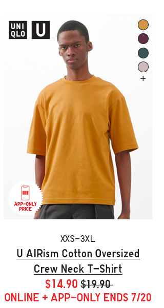 PDP 5 - MEN U AIRISM COTTON OVERSIZED CREW NECK T-SHIRT