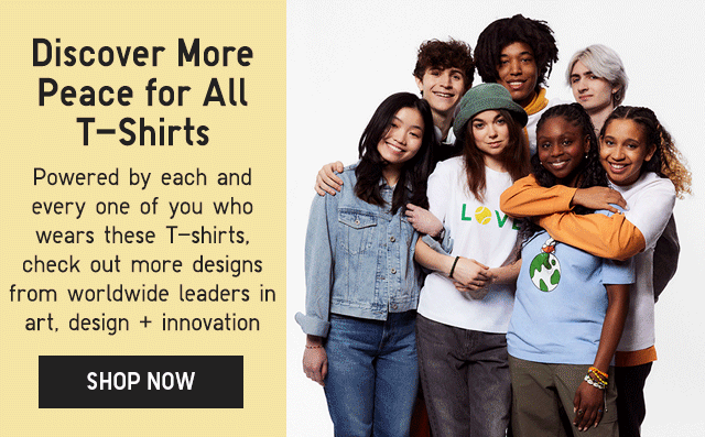 BANNER 1 - DISCOVER MORE PEACE FOR ALL T-SHIRTS. SHOP NOW.
